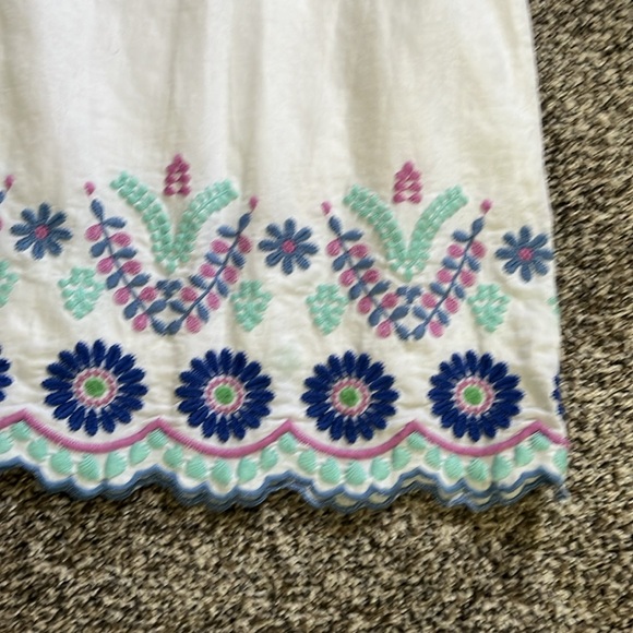 Talbots White Linen Sleeveless Dress Talbots Embroidered Dress - Picture 4 of 11